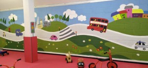 Transport mural for a day nursery