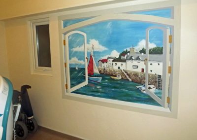 trompe l'oeil window mural