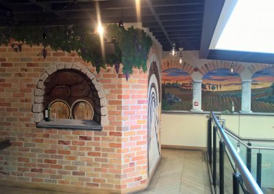 faux brick mural and trompe l'oeil