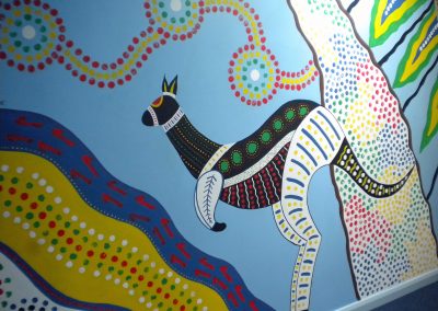 Image of aboriginal style kangaroo mural