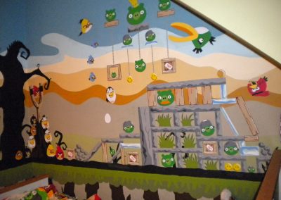 angry birds mural
