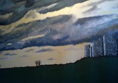 castle and story sky mural