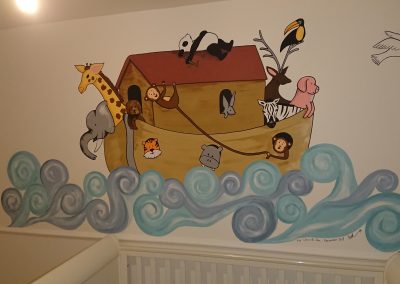 noahs ark nursery mural