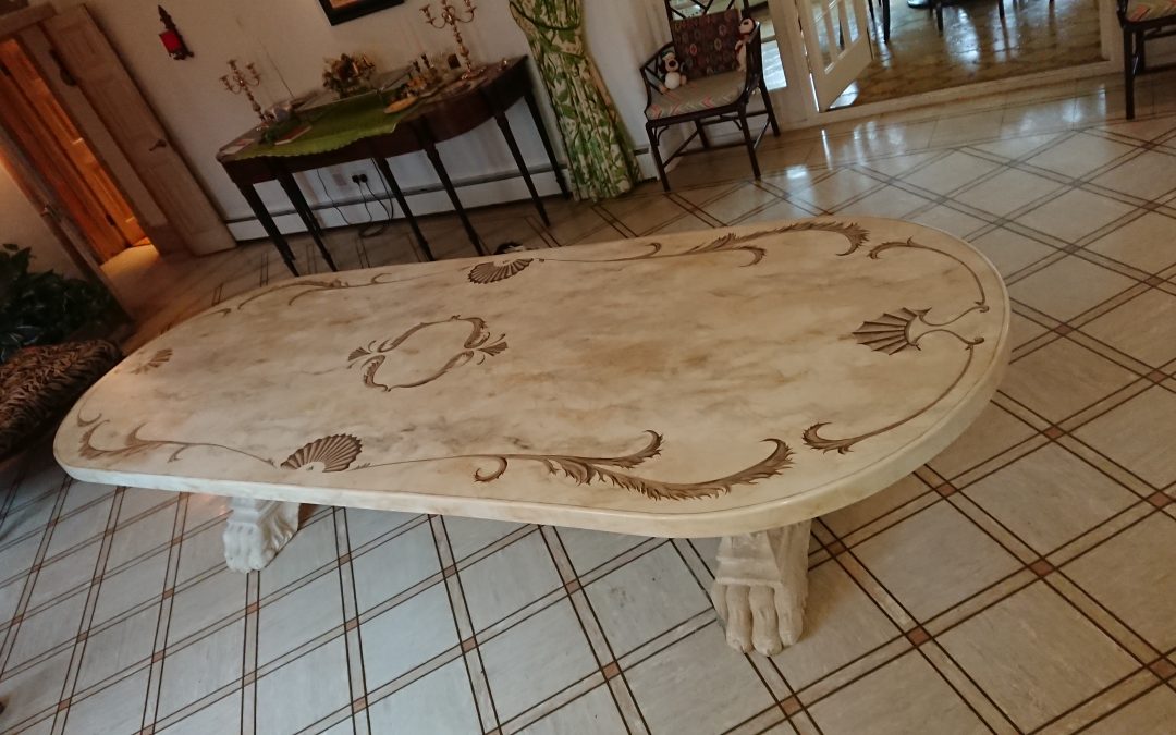 faux marble table top