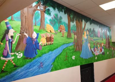 Image of storybook mural for school