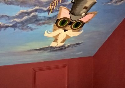Image of steam punk cat mural