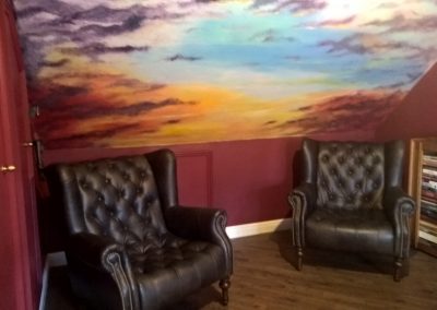 sunset sky mural
