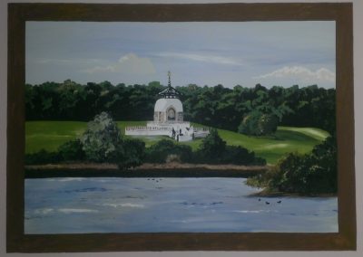 mural of the peace pagoda in Milton Keynes