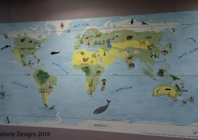 World map mural