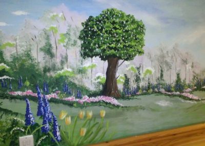garden mural in a care home