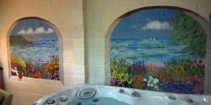 Jacuzzi trompe l'oeil mural