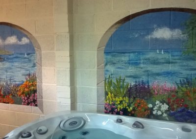 Jacuzzi trompe l'oeil mural
