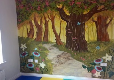 magical forest mural