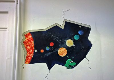 Image of space mural with alien