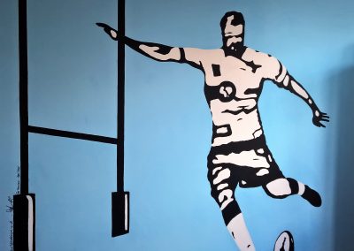Image of boys rugby sports mural