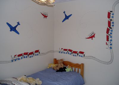 Image of train and plane nursery