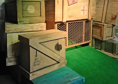 aged plane crates