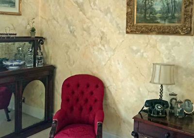 Hand painted marble sitting room