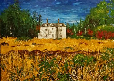Canvas of acrylic landscape
