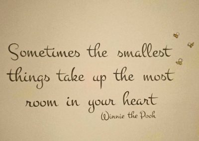 handpainted AA Milne quote