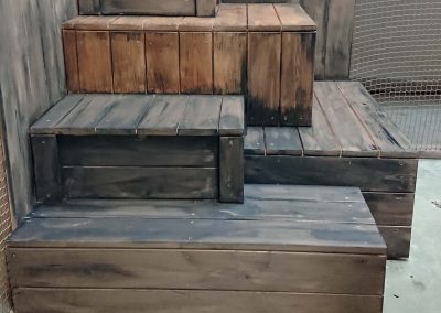 aged wooden crates