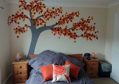 autumn tree mural