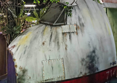 Scenic art on plane nose for adventure golf course