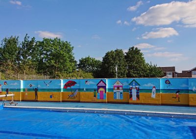 school swimming pool mural