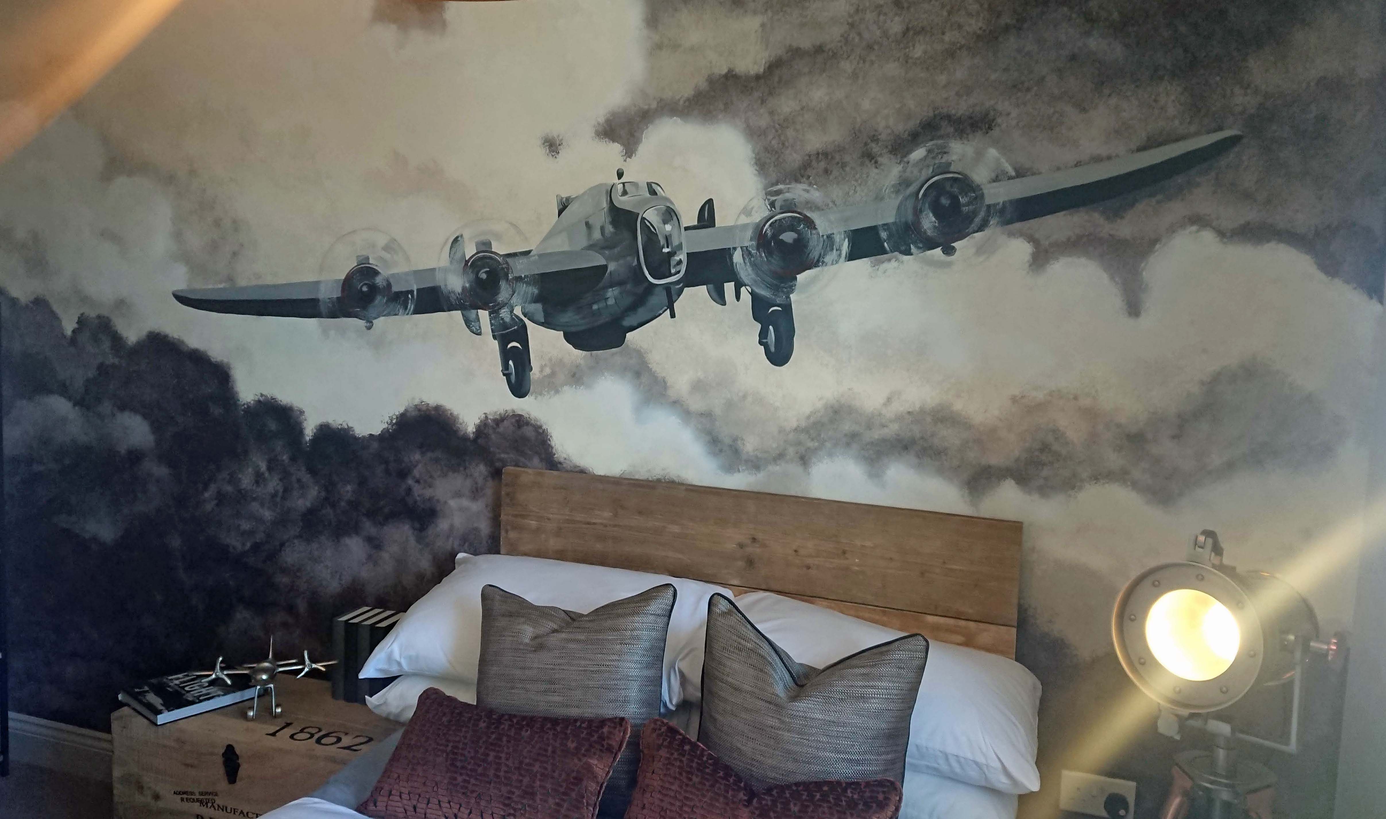 Handley Page Halifax plane mural