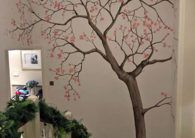Image of tree mural on a stairwell