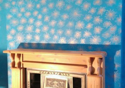Handpainted metalic wallpaper