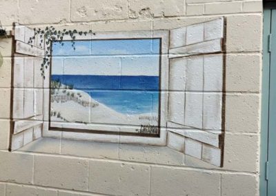 Garden beach view trompe l'oeil