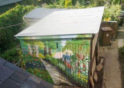 nature inspired garden mural