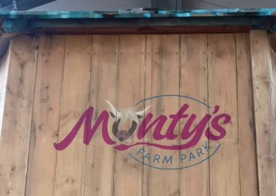 Handpainted sign on wood