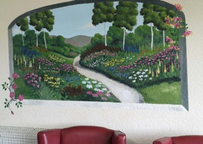 garden view mural for care home