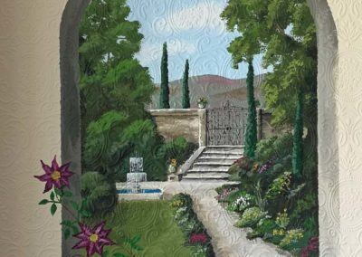 Italian garden mural