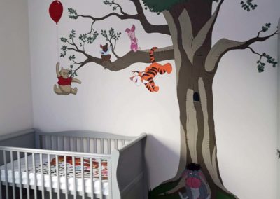 Winnie the pooh tree mural