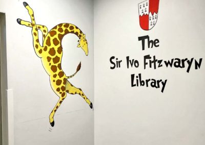 Library mural with Giraffes cant dance