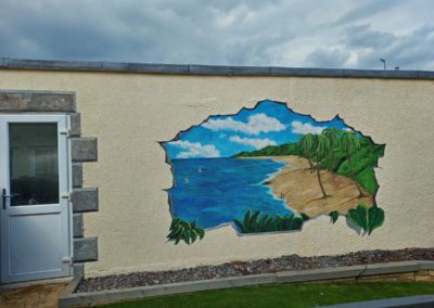 Beach view garden mural