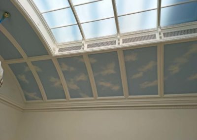 Clouded panel ceiling