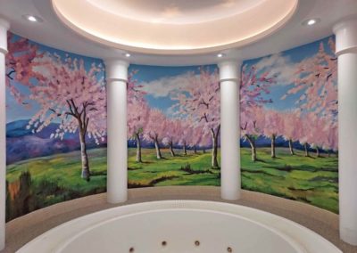Cherry blossom spa mural