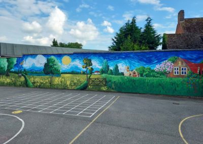 Van Gogh inspired playground mural