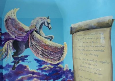 Pegasus and cloud memorial mural