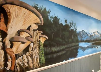 Mushroom and mountain mural Bournmouth