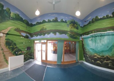 Impressionist inspired school reception mural