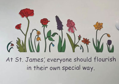 School office flower mural