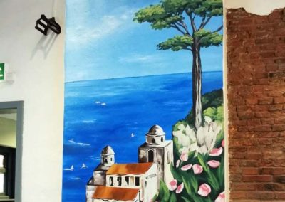 Amalfi coast mural for Italian restaurant