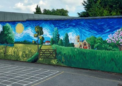Northampton school playground van gogh style mural
