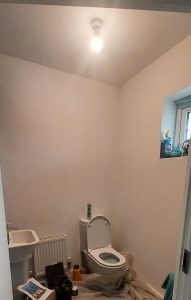Undersea cloakroom before mural is painted