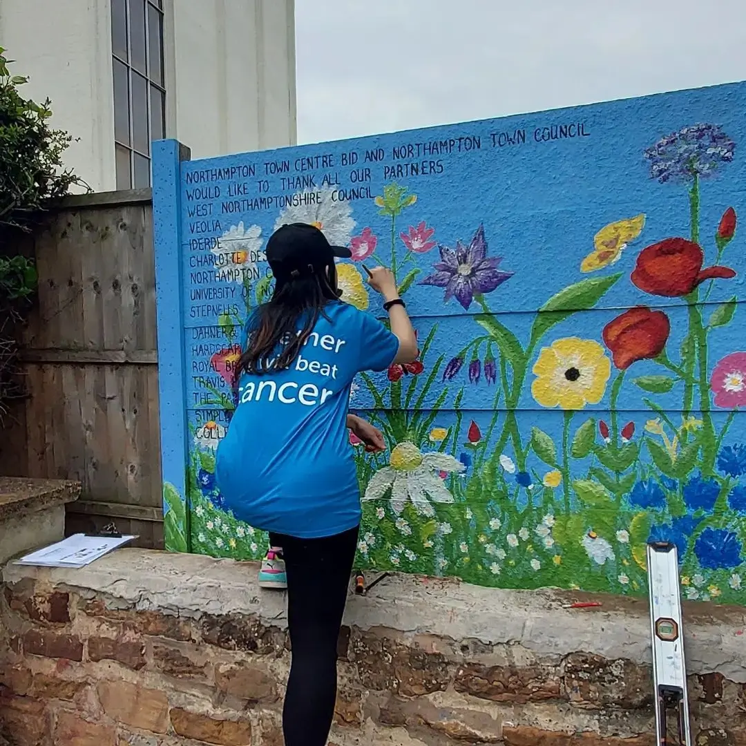 volunteers painting st katherine's gardens northampton